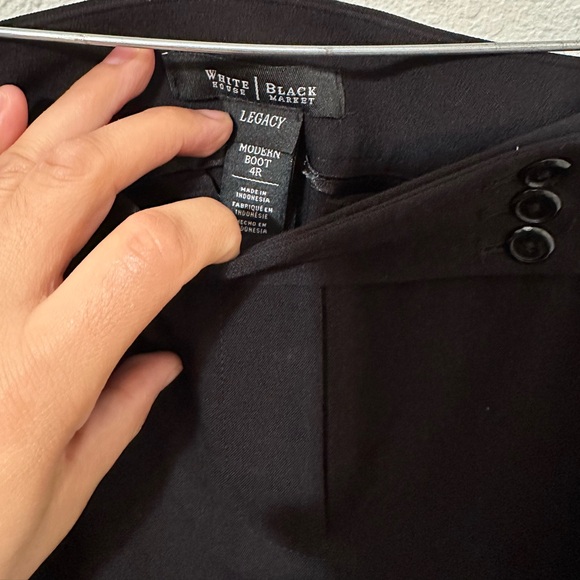 EUC WHITE HOUSE BLACK MARKET Legacy Modern Boot Cut Black Pants - Picture 3 of 7